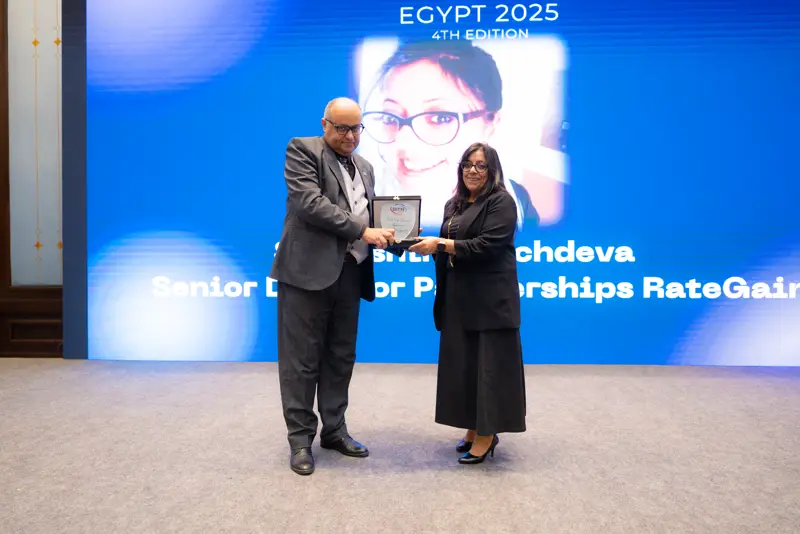 Recognition award presented on stage
